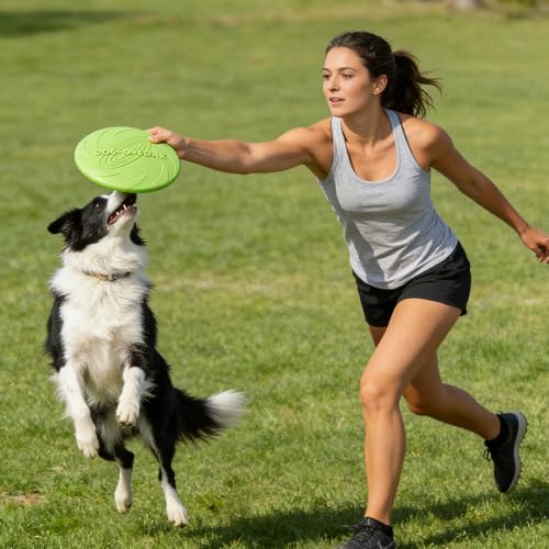 Dog Frisbee, Interactive Dog Flyer Toys, Flying Disc Dog Toy for Outdoor Playtime, Flying Disc for Training & Exercise, Perfect for Park, Beach & Water Play, Suitable for Medium & Large Dogs, Purple