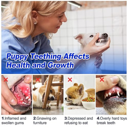 ADDPETS 4 Pack Frozen Puppy Toys to Keep Them Busy to Relieve Teething Pain,Chew Toys for Puppies 0-6 Months Relieve Teething Itch, Puppy Teething Rings to Release Excess Energy