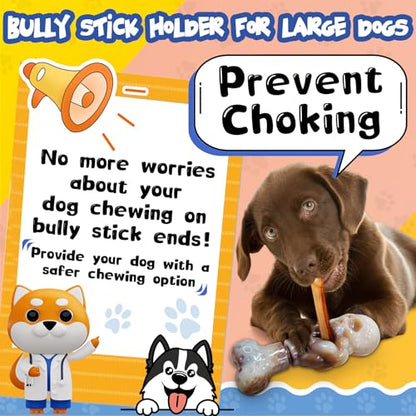 Fuufome Tough Dog Toys for Aggressive Chewers: Indestructible Dog Chew Toys-Upgraded Bully Stick Holder & Chew Toys-Super Chewers Toys for Large,Medium,Small Breeds - color: White