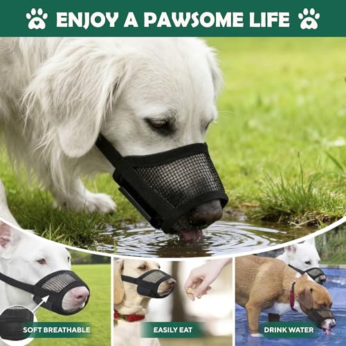 Dog Muzzle for Large Dogs – Adjustable Velcro with Air Mesh Muzzle for Large Sized Dog | Mussels for Dogs Grooming | Muzzles to Prevent Biting Barking Chewing | Extra-Large Size - size: XL ( 8.6” - 11” )