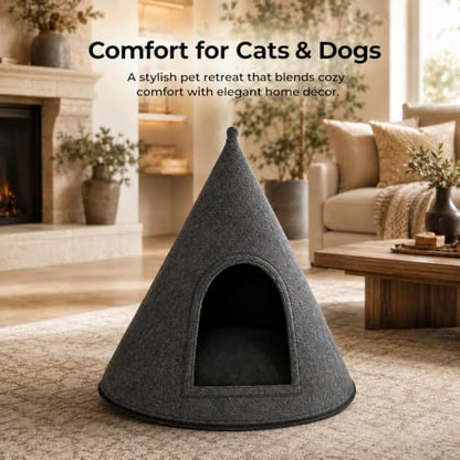 Indoor Dog House for Medium Small Sized Dogs - Dog Tent with Washable Removable Cover, Dog Cave Bed Foam Cushion, Inside Dog House Large Space (Medium)