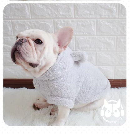 Easter Dog & Cat Outfit - Bunny Ears Hoodies Fleece Sweatshirt for Small Dogs & Cats (Medium, Grey) - color: Grey, size: Medium