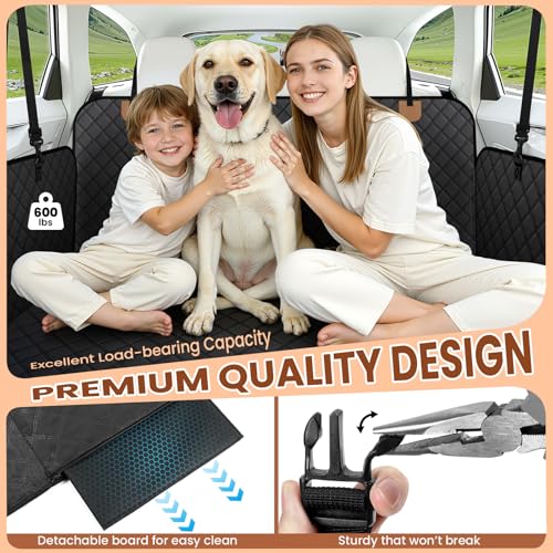 A-Pce 2025 Upgraded 600D Oxford Dog Car Seat Cover for Pets, Waterproof Scratch Resistant Nonslip Back Seat Protector, Heavy Duty Durable Pet Travel Hammock for Sedan SUV, Black - size: Standard
