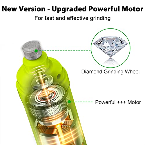 Casfuy Dog Nail Grinder with 2 LED Light - New Version 2-Speed Powerful Electric Pet Nail Trimmer Professional Quiet Painless Paws Grooming & Smoothing for Small Medium Large Dogs(Green) - color: E-Green