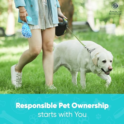 AKC Dog Poop Bags - Leak Proof Pet Waste Bags - 16 Refill Rolls - Lavender Scent - 240 Count (Puppy Print) - color: 240 Count, style: Lavender Scented