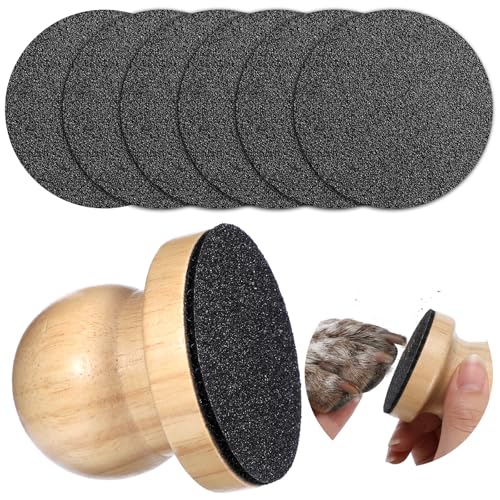 7PCS Dog Nail File, Scratch Board Set with 6 Replaceable Discs, Gentle Pet Nail Grinder for Dogs and Cats Grooming Tool