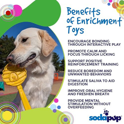 SodaPup Lick Sticks eToy – Durable Interactive Enrichment Toy Made in USA from Non-Toxic, Pet-Safe, Food Safe Material for Bonding, Training, Calming, Mental Stimulation, Oral Health & More - color: Blue Flower Lick Stick