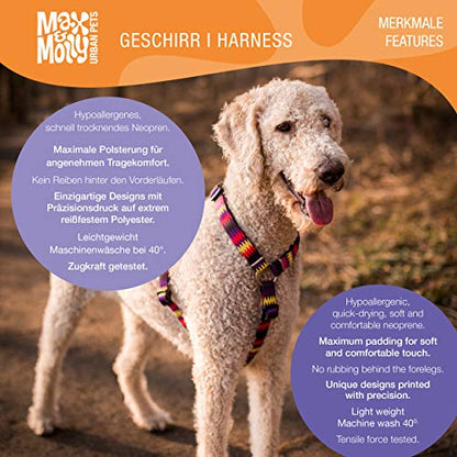 Max & Molly H Comfort Fit Dog Harness – Soft Neoprene Padding, Easy Step-In Design, Durable Metal Parts, Dual D-Rings for Enhanced Control – Perfect for Secure, Comfortable Walks - size: Large