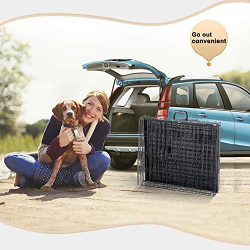 BestPet New Cat Dog cage Pet Kennel Folding Crate Wire Metal Cage W/Divider (48")