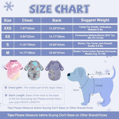 Small Dog Sweater Night Glow Fleece Dog Clothes for Small Dogs Girl Boy, Warm Pullover Doggy Sweatshirt, Winter Pet Coat Jacket Cat Costume, Puppy Outfit Female Male, Blue, XXS - color: Night Glow Blue, size: XX-Small (Chest 11in )