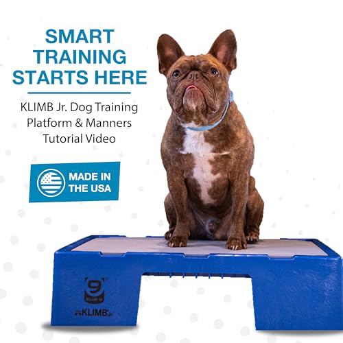 Blue-9 KLIMB Jr. Professionally Designed Dog Training Platform and DIY Guide for Behavior Basics, Made in The USA, Blue - color: Blue