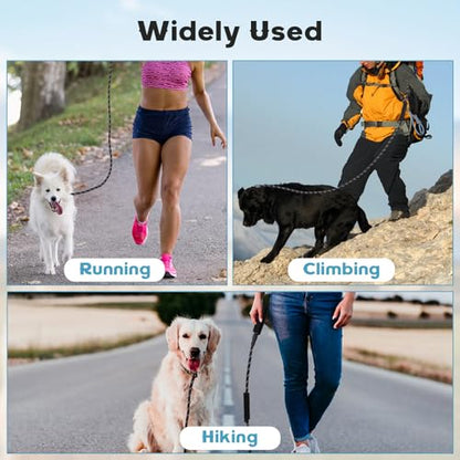 Amrules Dog Leash 6 FT with Comfortable Padded Handle, Training Loop Leash with Highly Reflective Threading for Medium Dogs, Black