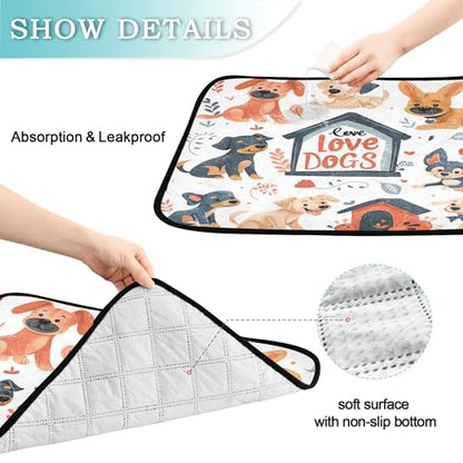 Qilmy Dog Pet Mat, Waterproof Reusable Dog Training Pad Anti-Slip Pet Creat Pad for Small Medium Large Dogs and Cats