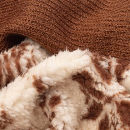 Fitwarm Snowflake Dog Fleece Hoodie, Thermal Winter Clothes for Small Dogs Boy Girl, Fuzzy Pet Cold Weather Coat, Brown, Beige, Small - color: Brown, size: Small
