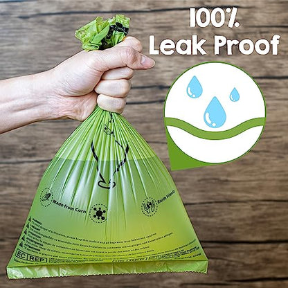 Dog Poop Bags Rolls with Dispenser & Holder, 510 Pet Waste Bags, 100% Leak Proof Extra Thick and Strong Corn Starch Blend - size: 1 Count (Pack of 510)