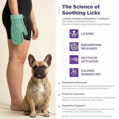 Lixy Pet LickMitt – Dual-Sided Calming & Grooming Mitt for Dogs and Cats – Human-Held Silicone Treat Mitt for Anxiety Relief, Bonding & Shedding – BPA-Free, Food-Grade, Easy Clean – Green - color: Green