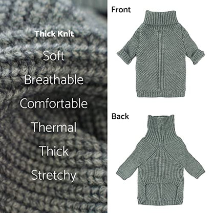 Fitwarm Dog Turtleneck Sweater, Thermal Knitted Pet Coat, Dog Winter Clothes for Small Dogs, Cat Apparel, Heather Grey, Small - color: Heather Grey, size: Small