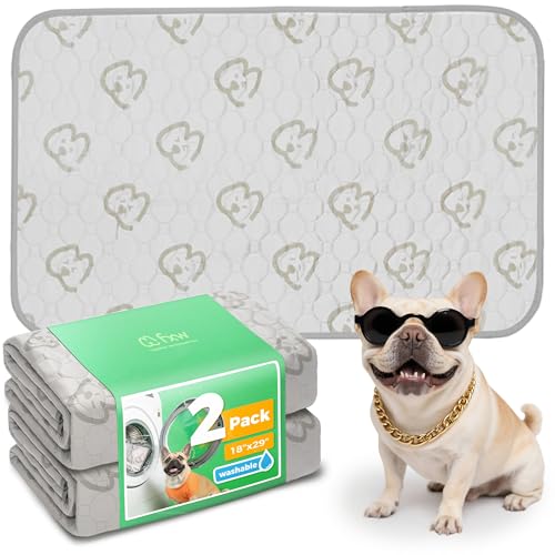 FXW Washable Pee Pads for Dogs, Puppy Pads with Super Absorbent, Specifically Designed for 30inch Cages, 18" x 29" Rectangle, Khaki, 2 Packs - color: Khaki, size: 18" x 29" (2 Packs)