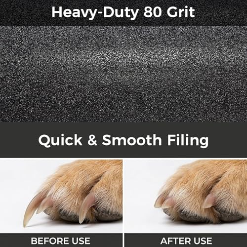 Dog Nail Scratch Board Sandpaper Roll, 80 Grit Heavy Duty Self-Adhesive Door Protector from Dog Scratching, 16.4ft x 9.8in Cut to Size Cat Furniture Scratching Guard, Pet Nail File Replacement Refill