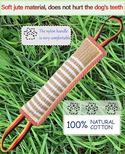 Clysoru Dog Tug Toy Tough Jute Bite Pillow Lasting Training Equipment Puppy to Large Dogs Interactive for Large and Small - color: flower flag