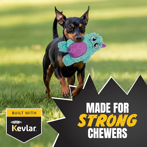 Bite Force - Durable & Strong Dog Toy Light Blue Monster with Squeaker, Kevlar-Reinforced for Aggressive Chewers. - color: Small - the Goofy Monster