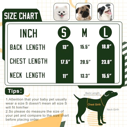 Green Bay Small Dog Sweater Football Theme Turtleneck Knit Dog Sweaters for Small Pets Warm Winter Cat Dog Clothes - color: Green&yellow, size: Small