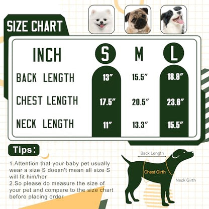 Green Bay Small Dog Sweater Football Theme Turtleneck Knit Dog Sweaters for Small Pets Warm Winter Cat Dog Clothes - color: Green&yellow, size: Large