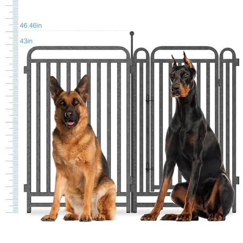 Thickened Dog Playpen Foldable Metal Yard Fence32/43inch Compact Portable Animal Barrier Fence for Indoor Outdoor (32 Panels, 43 inch) - size: 43 inch