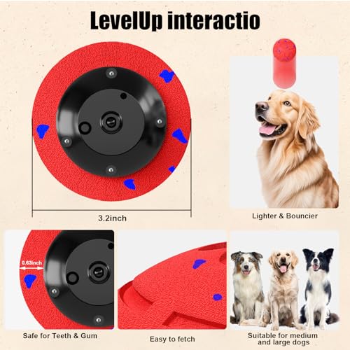 Interactive Dog Ball Toy, Smart Dog Toy for Medium and Large Dogs, Automatic Moving Rotating & Bouncing Ball, Durable E-TPU Material, IP54 Waterproof, Motion-Activated Dog Toy for Active Dogs - color: Red