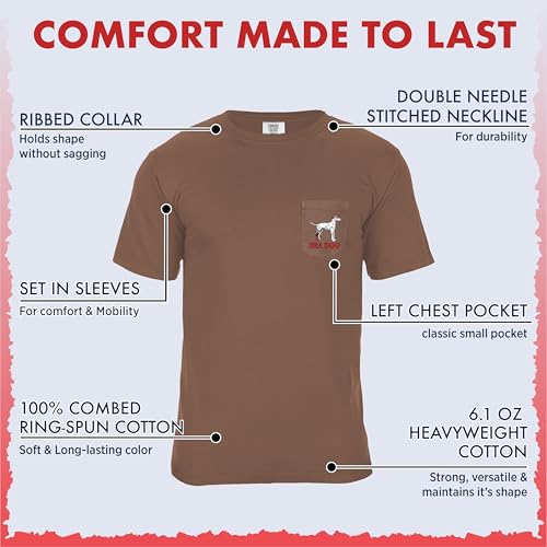 SEA DOG Classic Original Pocket Print Graphic T-Shirt, 100% Ringspun Cotton, Relaxed Fit, Printed in USA - color: Espresso, size: XX-Large