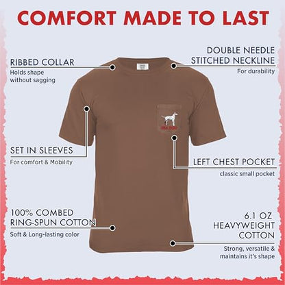 SEA DOG Classic Original Pocket Print Graphic T-Shirt, 100% Ringspun Cotton, Relaxed Fit, Printed in USA - color: Espresso, size: XX-Large