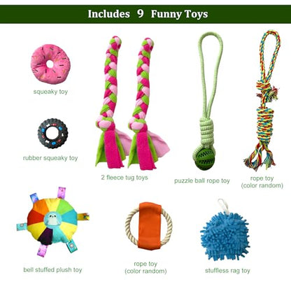 Puppy Play Gym - PVC Frame with 9 Hanging Toys for Small Dogs to Keep Them Busy, Dog Jungle Gym Center for Entertainment, Teething & Mental Stimulation