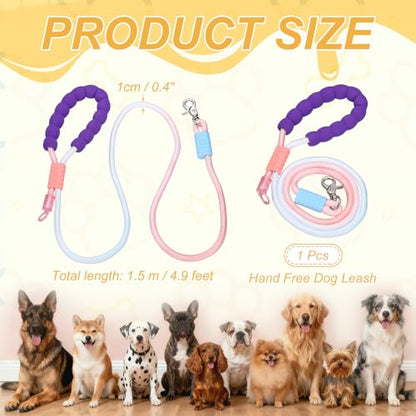 Dog Leash with Padded Hands Free, 4.9ft/1.5m Adjustable Bungee Dog Training Leash, No Pull Heavy Duty Nylon Rope(Green Purple), Intended for Large Medium Pet Running/Hiking/Walking - color: Green Purple, size: 4.9ft/1.5m