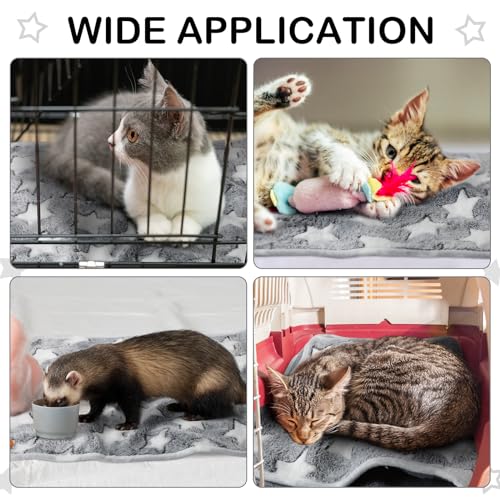 Tranqun 4 Pcs Waterproof Dog Puppies Cat Blankets Bed Mat Washable Crate Kennel Whelping Pads Reusable Pet Pee Pad Soft Reversible Pet Training Pads Sleep Floor Mat Guinea Pig Liner - color: Gray