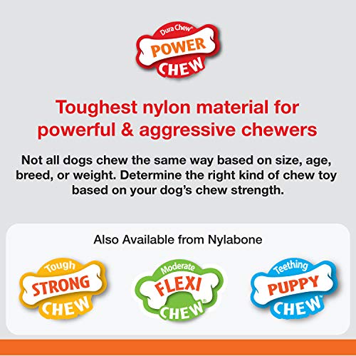 Nylabone Rib Bone Alternative Power Chew Toy for Dogs, Dog Toys for Aggressive Chewers, Beef Flavor, Large - Up to 50 lbs, 1 Count