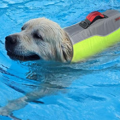 Water Float Dog Flotation Life Jacket Vest, Swimming Float Aid with Safety Handle, Adjustable Comfortable Durable Preserver High Buoyancy Coat (Green, Large) - color: Green, size: Large