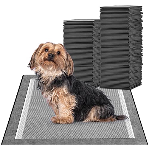 MIZOK Puppy Pads 23x24in 100 Count Charcoal Dog Pads Super Absorbent Odor Eliminating Leak-Proof, Wee Wee Pads with Activated Carbon for Puppies and Small Dogs, Disposable - size: Standard 23"x24" 100 Count