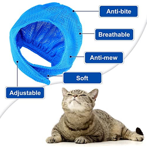 9 Pcs Cat Bathing Bag Set Cat Shower Bag Anti Bite and Scratch for Pet Grooming Washing Brush Comb Muzzle Nail Clipper Nail File Tick Tool(Blue, Turquoise) - color: Blue, Turquoise