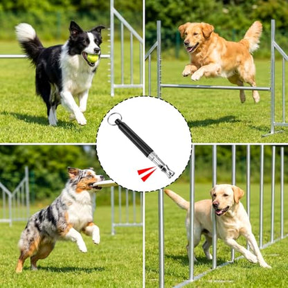 Dog Whistle to Stop Barking Adjustable Ultrasonic Dog Whistle Silent Dogs Training Whistles with Lanyard Strap for Training Recall(Black)