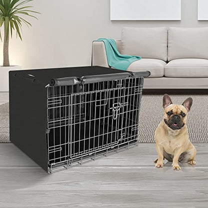 Seiyierr Dog Crate Cover, 30 Inch Dogs Kennel Covers for Medium and Large Puppy, Lightweight 600D Polyester Fabric,Machine Wash & Dry, Black - color: Black, size: 30 Inch