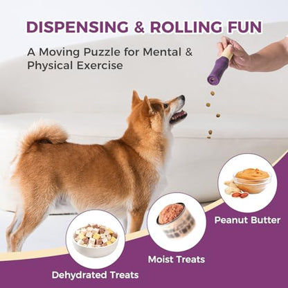 Dog Toys for Aggressive Chewers - Indestructible Extreme Tough Dog Chew Toys for Large, Medium, Small Breeds, Durable Chew Toys to Keep Them Busy, Treat Dispenser, Reduce Boredom, Teeth Cleaning - color: purple dispensing toy