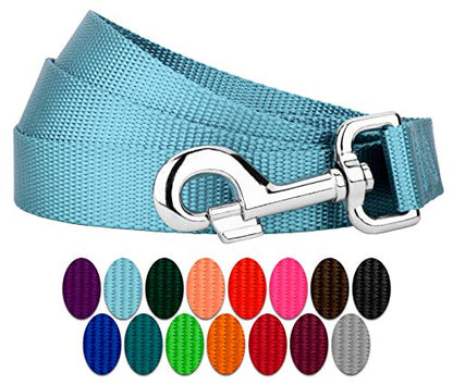 Country Brook Petz - Vibrant 17 Color Selection - Heavyduty Doublehandle Nylon Leash (6 Foot, 3/4 Inch Wide, Ocean Blue) - color: Ocean Blue
