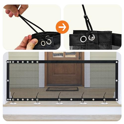 NWK Magic Dog Gate for Stairs Pet Gate for The House Providing a Safe Enclosure for Pets to Play and Rest, 6 Hooks Design (120'' X 30'') - size: 120'' X 30''