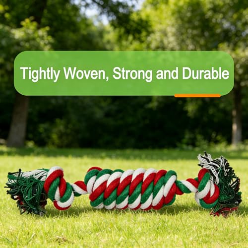 5-Pack Durable Rope Chew Toys for Large & Medium Dogs - Natural Cotton Strong Tug Toys Set for Aggressive Chewers, Interactive Play & Teeth Cleaning - color: Red+White