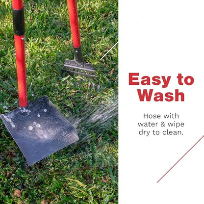 Pawler Pooper Scooper for Large Dogs and Small Dogs, Metal Poop Scooper Set with Long Handle Rake and Heavy Duty Tray for Yard, Grass, Dirt or Gravel, Heavy Duty Aluminum Poop Picker Upper - color: 2 Piece Set - Standard