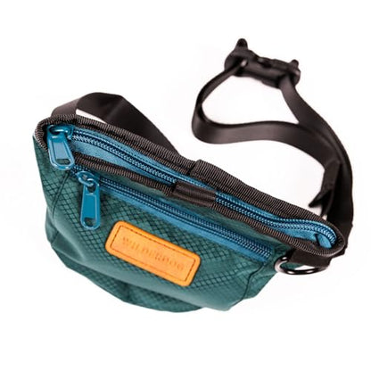 Wilderdog Dog Training Treat Pouch with Magnetic and Zipper Closure, Carabiner Attached, Adjustable Waist Strap - Green - color: Green