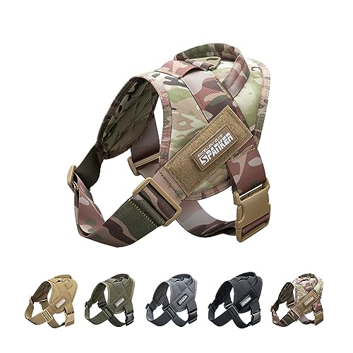 EXCELLENT ELITE SPANKER Tactical Dog Vest Training Military Patrol Service Dog Harness Easy Control Adjustable No-Pull Nylon Pet Harness with Handle for Small Medium Large Dogs(MCP-XS) - color: MCP, size: XS