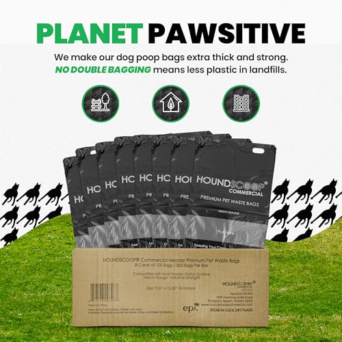 800 Count Pull-Strap Header Pet Waste Bags, 8 Header Packs of 100 Bags, Dog Waste Station Bags for HOA, Residential, XL and Strong, Easy Single Pull for Poop Station Dispensers - size: 1 Count (Pack of 800)