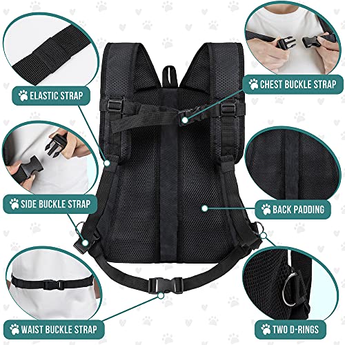 PetAmi Dog Front Carrier Backpack, Adjustable Dog Pet Cat Chest Carrier Backpack, Ventilated Dog Carrier for Hiking Camping Travel, Small Medium Dog Puppy Large Cat Carrying Bag, Max 15 lbs, Black - color: Black, size: Large (15.5x9x18)