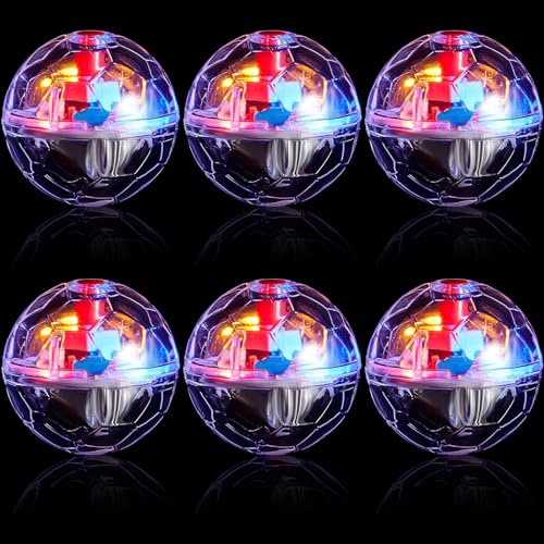 Sratte 2 Pcs Ghost Hunting Cat Ball Activated Cat Toy Motion LED Light Pet Balls Motion Dog Interactive Pet Toys Glowing Mini Running Exercise Supplies for Animals Activity (Clear) - color: Clear